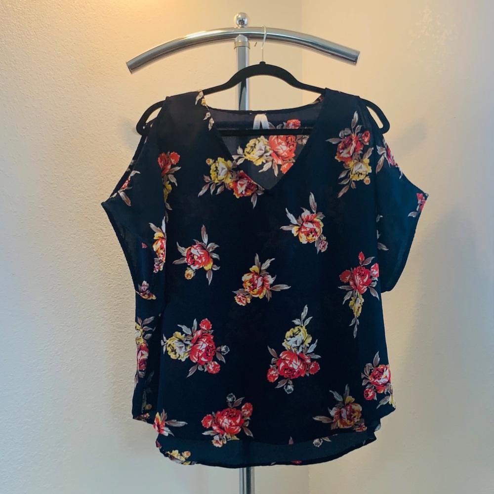Live 4 Truth V-Neck Cold Shoulder Blouse